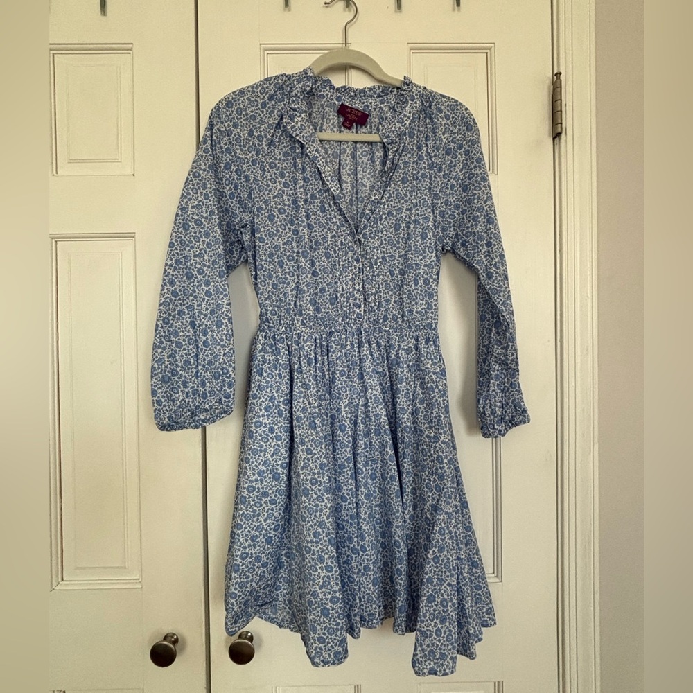Blue Floral Long Sleeve Dress
